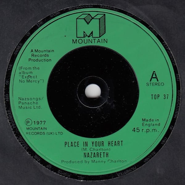 Nazareth (2) : Place In Your Heart (7", Sol)