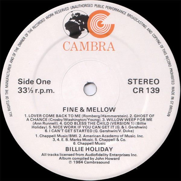 Billie Holiday : Fine And Mellow (2xLP, Comp)