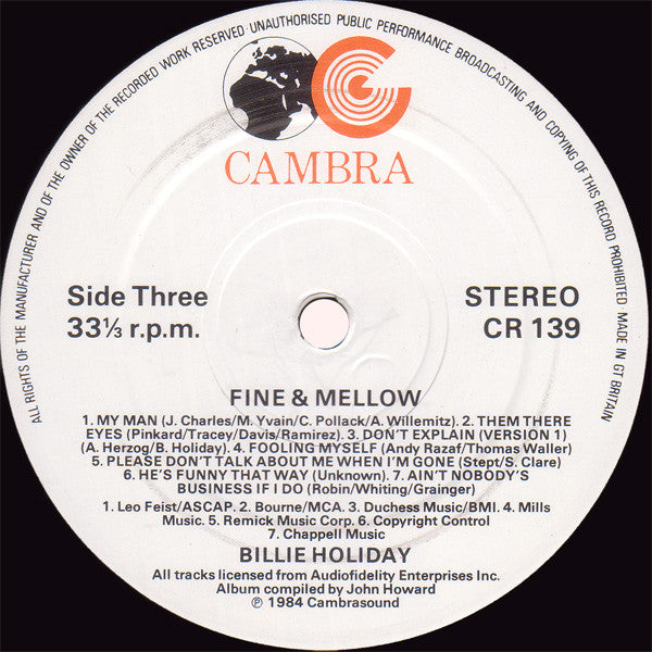 Billie Holiday : Fine And Mellow (2xLP, Comp)