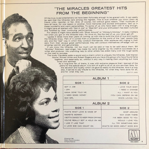 The Miracles : Greatest Hits From The Beginning (2xLP, Comp)