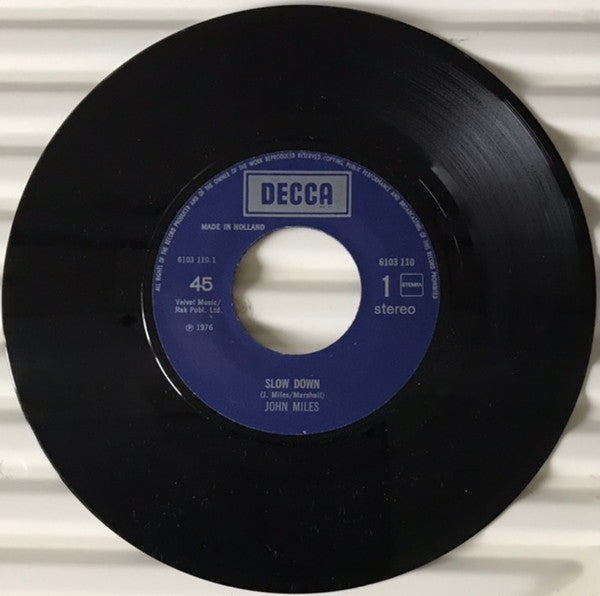 John Miles : Slow Down / Stranger In The City (7", Single, Mixtape)