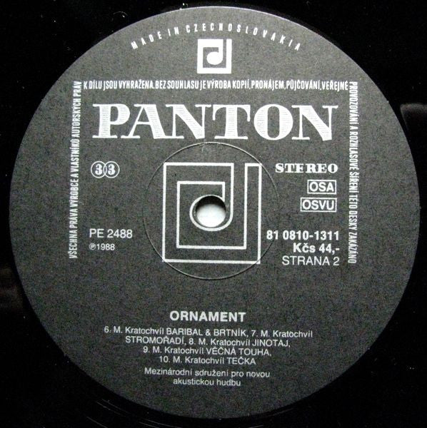 Mezinárodní Sdružení Pro Novou Akustickou Hudbu : Ornament (LP, Album, RP)