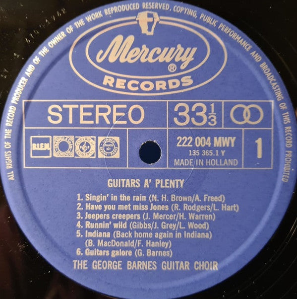 The George Barnes Guitar Choir : Guitars A' Plenty (LP, Album, RE)