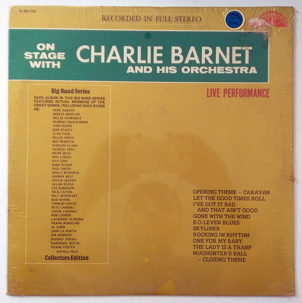 Charlie Barnet And His Orchestra : On Stage With (LP)