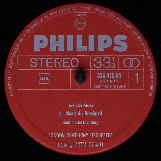 Strawinsky*, London Symphony Orchestra, Antal Dorati : Le Chant Du Rossignol/ Scherzo A La Russe/ Feu D'arifice/ Tango/ 4 Études Pour Orchestre (LP)