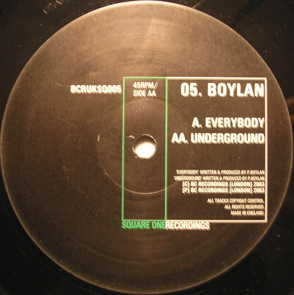 Boylan : Everybody / Underground (12")
