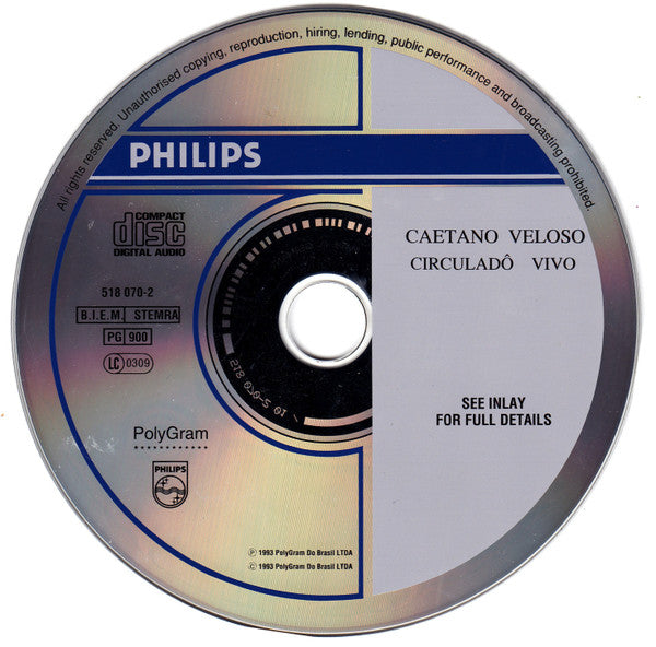 Caetano Veloso : Circuladô Vivo (CD, Album)