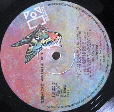 Plainsong : In Search Of Amelia Earhart (LP, RE)