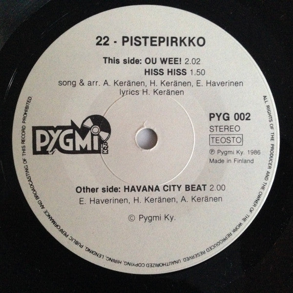 22 Pistepirkko : Ou Wee! (7", Maxi)