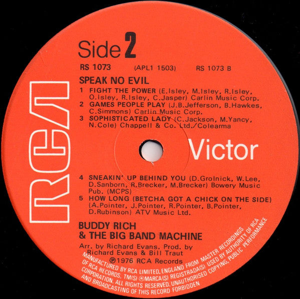 Buddy Rich And The Big Band Machine : Speak No Evil (LP, Album)