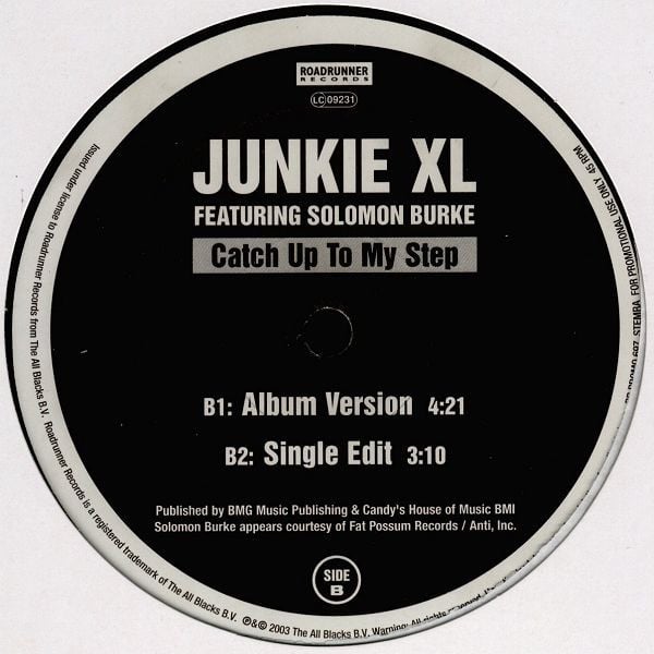Junkie XL Featuring Solomon Burke : Catch Up To My Step (12", Single, Promo)