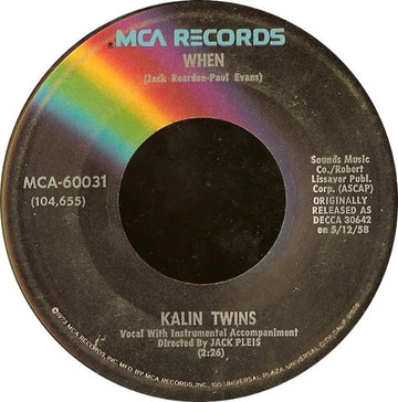 Kalin Twins : Three O'Clock Thrill / When (7", RE)