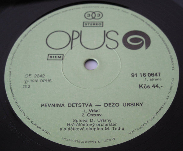 Dežo Ursiny : Pevnina Detstva (LP, Album, Gre)