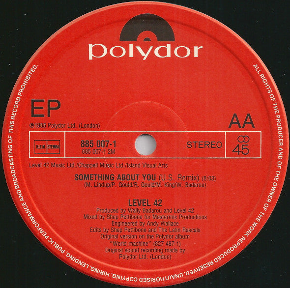 Level 42 : Lessons In Love / Something About You (12", EP, Ltd)
