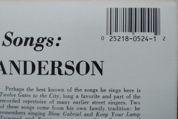 Rev. Gary Davis And Pink Anderson : Gospel, Blues And Street Songs (LP, Album, RE, RM)