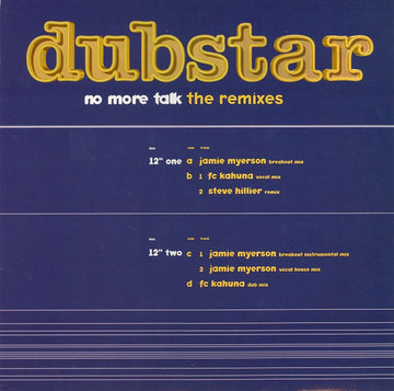 Dubstar (2) : No More Talk - The Remixes (2x12", Promo)