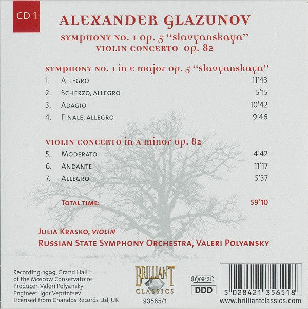 Alexander Glazunov / The Russian State Symphony Cappella, Valery Polyansky : Symphonies (Complete) • Cantatas • Famous Ballet Music • Violin Concerto (7xCD, RE + Box, Comp)