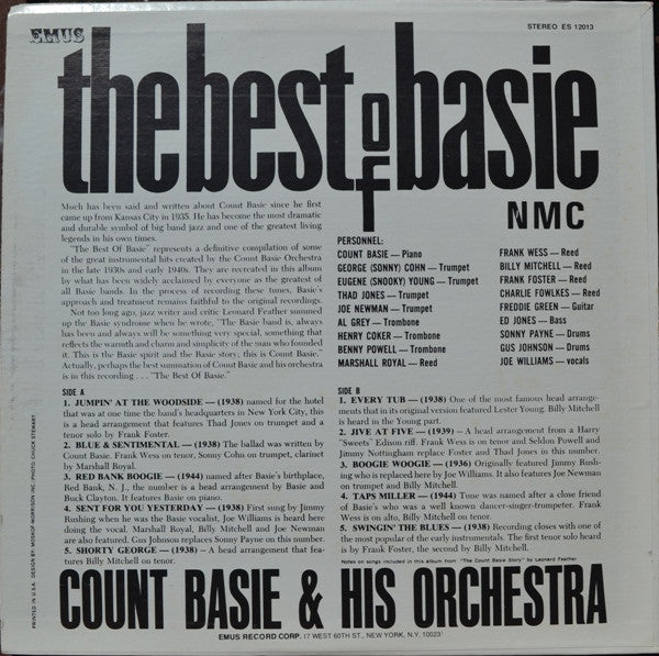 Count Basie & His Orchestra* : The Best Of Basie (LP, Album, RE)