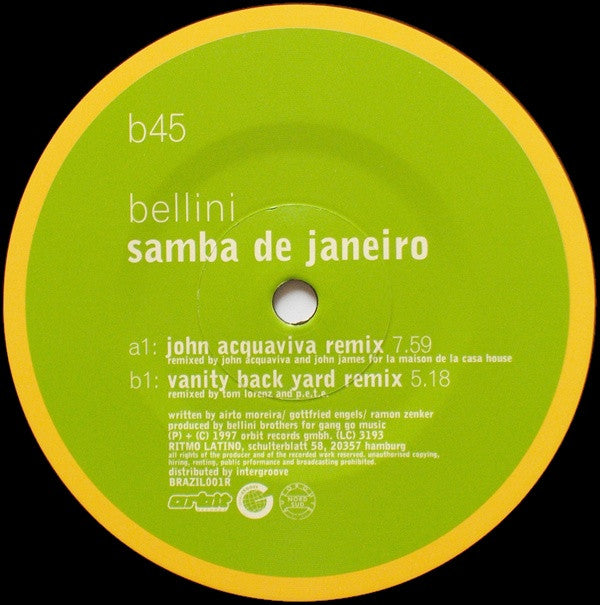 Bellini : Samba De Janeiro (Remixes) (2x12")