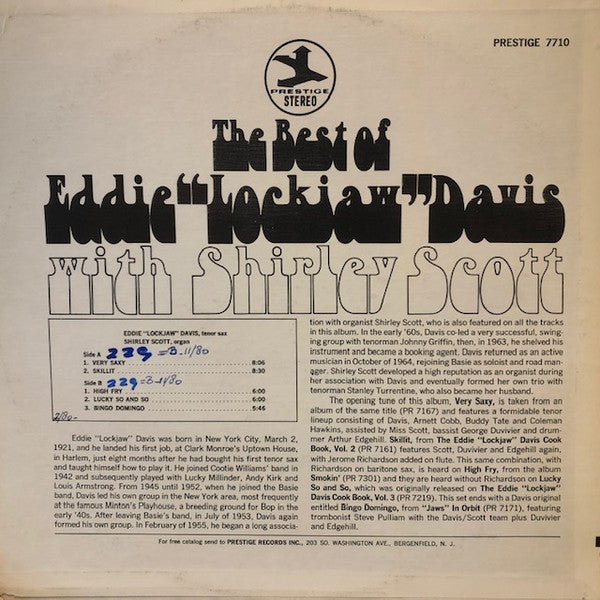 Eddie "Lockjaw" Davis with Shirley Scott : The Best Of Eddie "Lockjaw" Davis With Shirley Scott (LP, Comp)