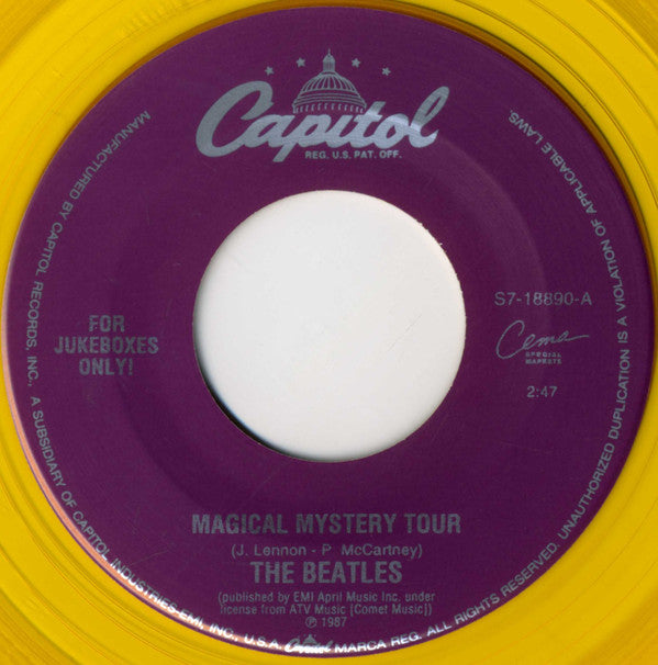 The Beatles : Magical Mystery Tour   (7", Mono, Jukebox, Yel)