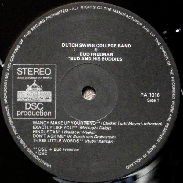 The Dutch Swing College Band And Bud Freeman : Bud And His Buddies (LP)