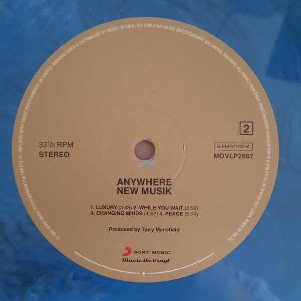 New Musik : Anywhere (2xLP, Album, Ltd, MP, Num, RE, Blu)