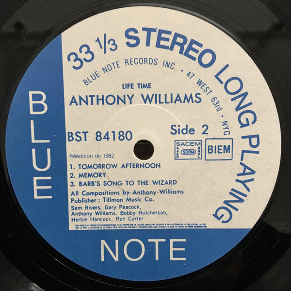 Anthony Williams : Life Time (LP, Album, RE)