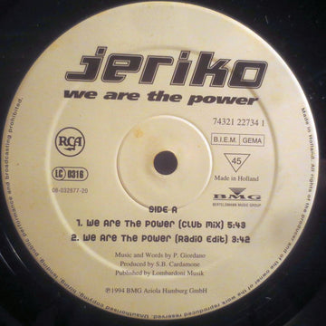Jeriko : We Are The Power (12")