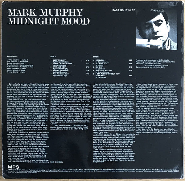 Mark Murphy : Midnight Mood (LP, Album)