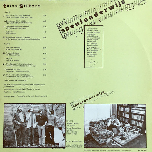Thieu Sijbers : Speulenderwijs (LP, Album)