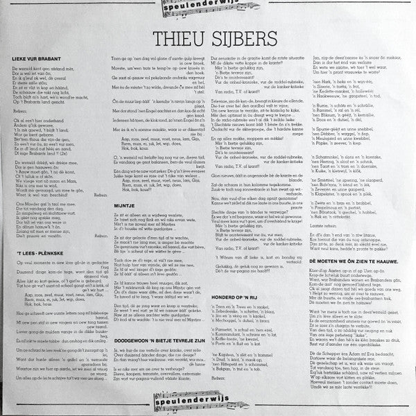 Thieu Sijbers : Speulenderwijs (LP, Album)