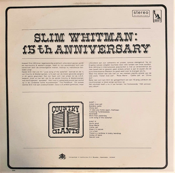 Slim Whitman : 15th Anniversary (LP, Album, RE)