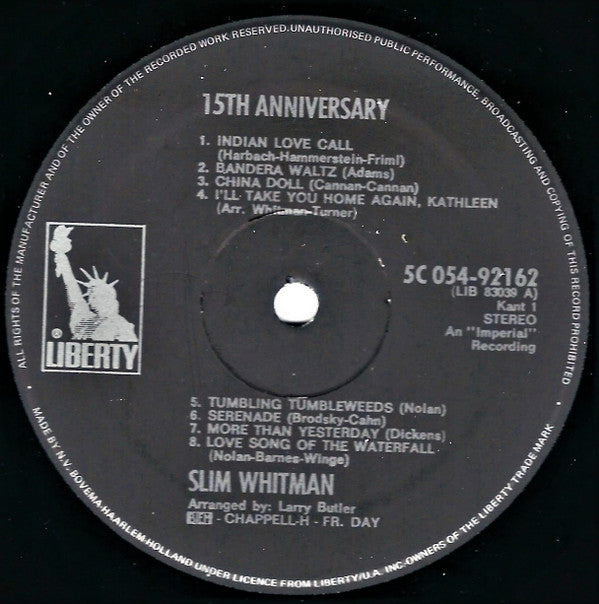 Slim Whitman : 15th Anniversary (LP, Album, RE)