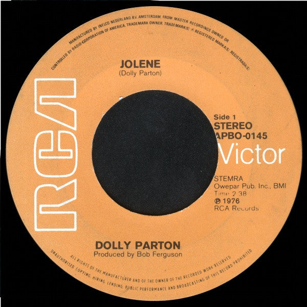 Dolly Parton : Jolene (7", Single, RE)
