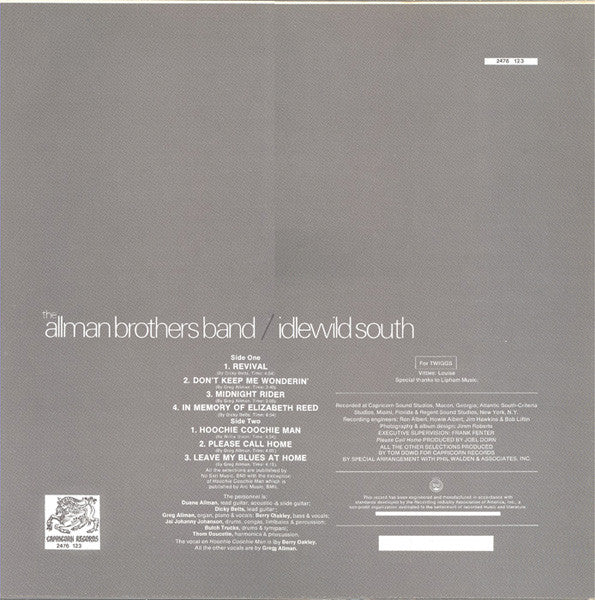 The Allman Brothers Band : Idlewild South (LP, Album)