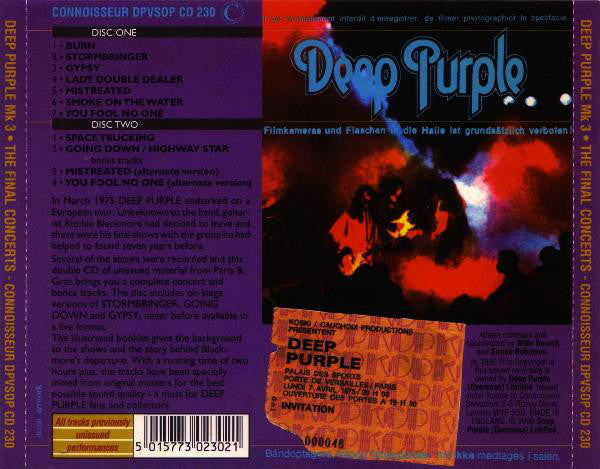 Deep Purple : Mk III • The Final Concerts (2xCD, Album)