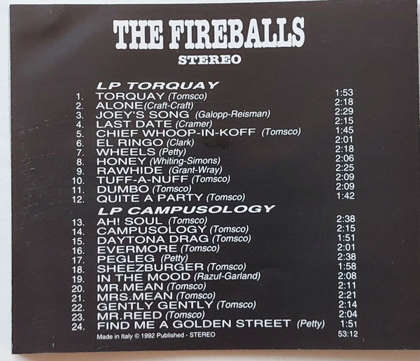 The Fireballs : Torquay / Campusology (CD, Unofficial)