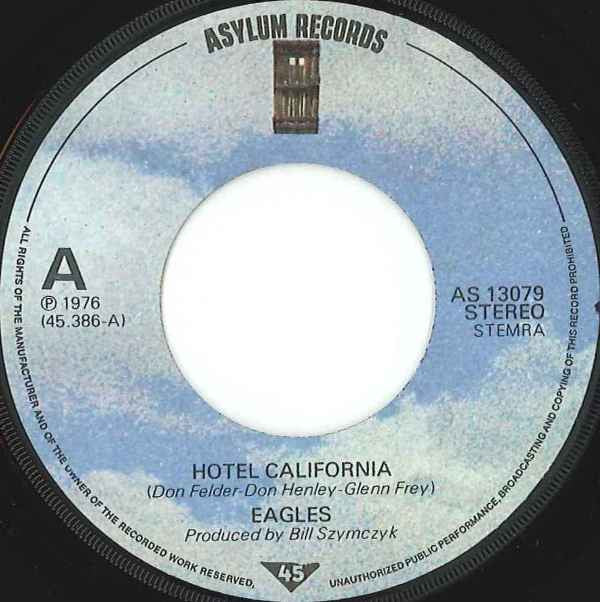 Eagles : Hotel California (7", Single)