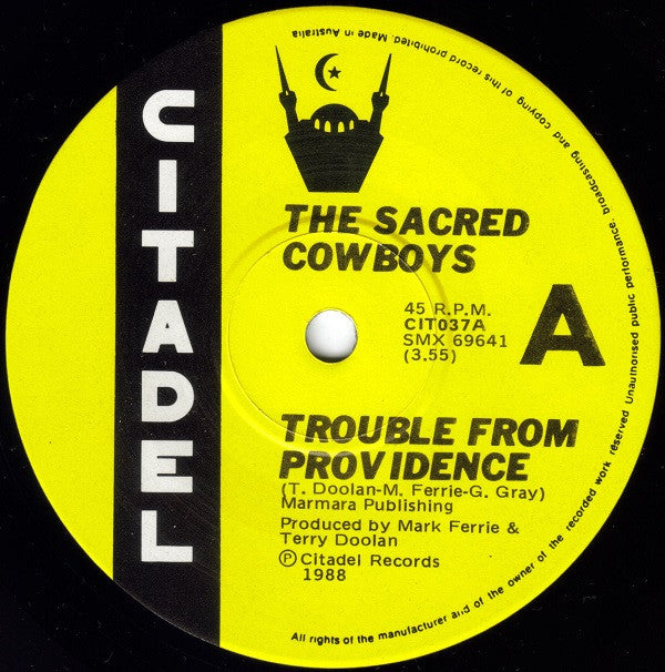 Sacred Cowboys : Trouble From Providence (7", Single)