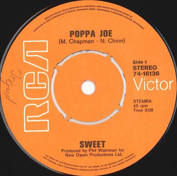 The Sweet : Poppa Joe (7", Single)