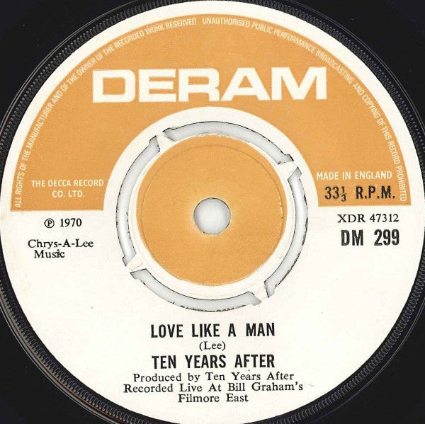 Ten Years After : Love Like A Man (7", Single)