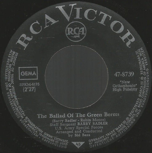Barry Sadler : The Ballad Of The Green Berets (7")