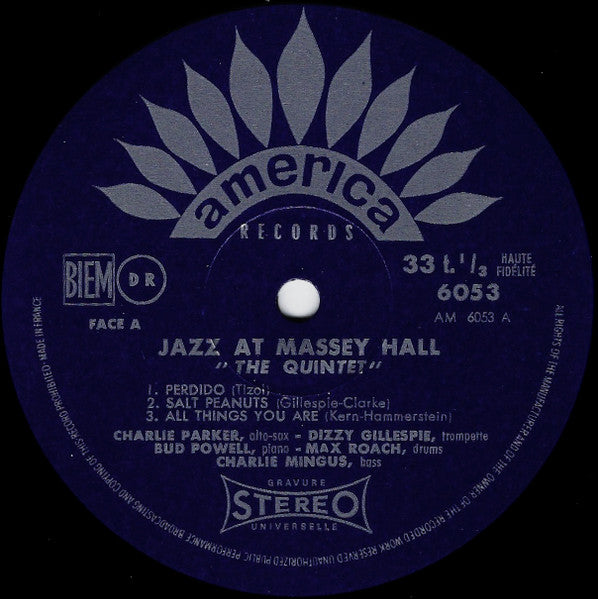 Charlie Parker • Dizzy Gillespie • Bud Powell • Max Roach • Charles Mingus : Jazz At Massey Hall (LP, Album, RE)