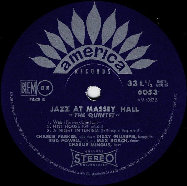 Charlie Parker • Dizzy Gillespie • Bud Powell • Max Roach • Charles Mingus : Jazz At Massey Hall (LP, Album, RE)