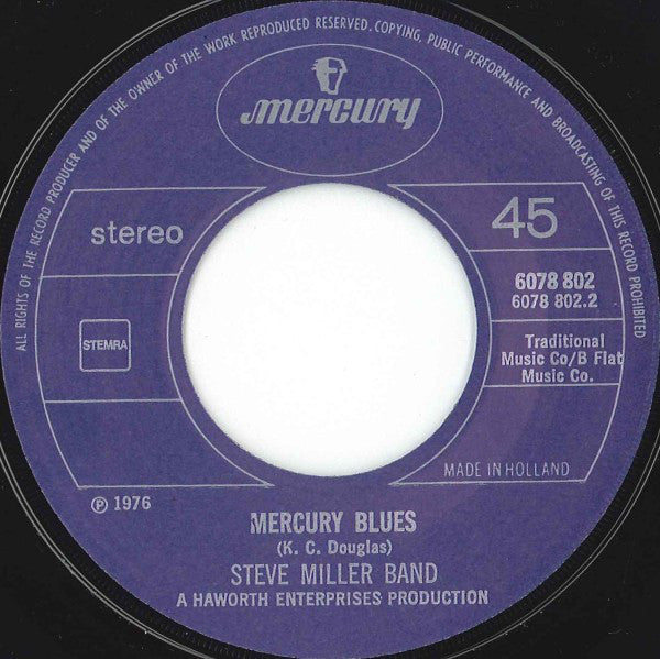 Steve Miller Band : Fly Like An Eagle (7", Single)