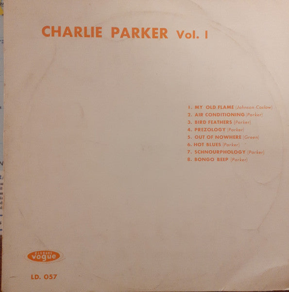 Charlie Parker : Vol. 1 (10", Comp, Mono, RE)