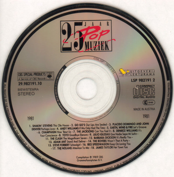 Various : 25 Jaar Popmuziek - 1982 (CD, Comp, +Bo)