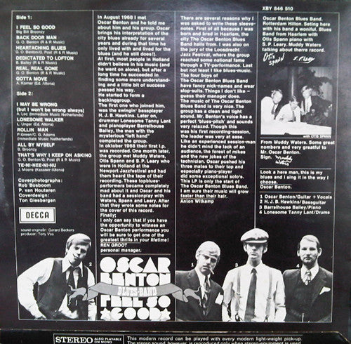 Oscar Benton Blues Band : Feel So Good (LP, Album)