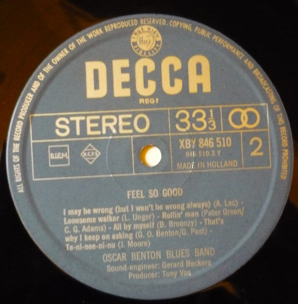 Oscar Benton Blues Band : Feel So Good (LP, Album)